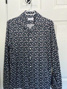 Eton Men’s Dress Shirt – Navy Floral Print – Size 15 / 38